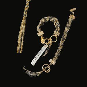 GUESS Gold & Silver Braided Chain Jewelry Set – One NWT
